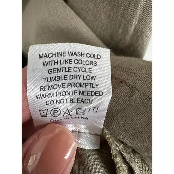 Quince 100% European Linen Short Sleeve Shirt Size: Small Color: Khaki - Picture 8 of 8